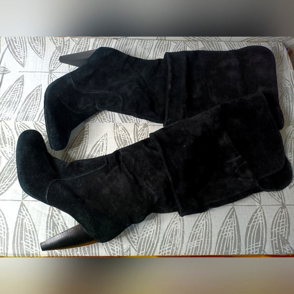 Steve Madden Dakotah Knee High Boots Black Round Toe Y2K Whimsy Witchy Baddie